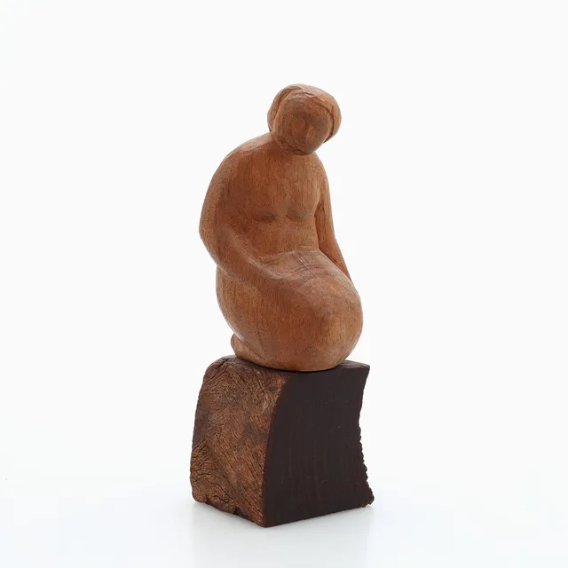ALLAN JÄDERÅS. Skulptur, trä, kvinna, signerad, daterad 39.