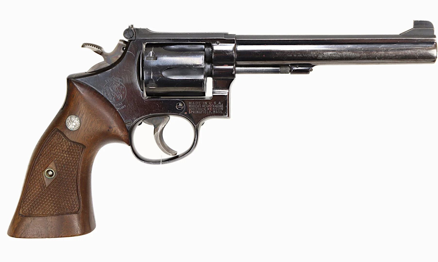 192. REVOLVER, Double Action, fabrikat Smith & Wesson, modell 14, kaliber .38 Special, tillv.nr K352424, se-nr SE1440382. — Revolvers — Walter Borg