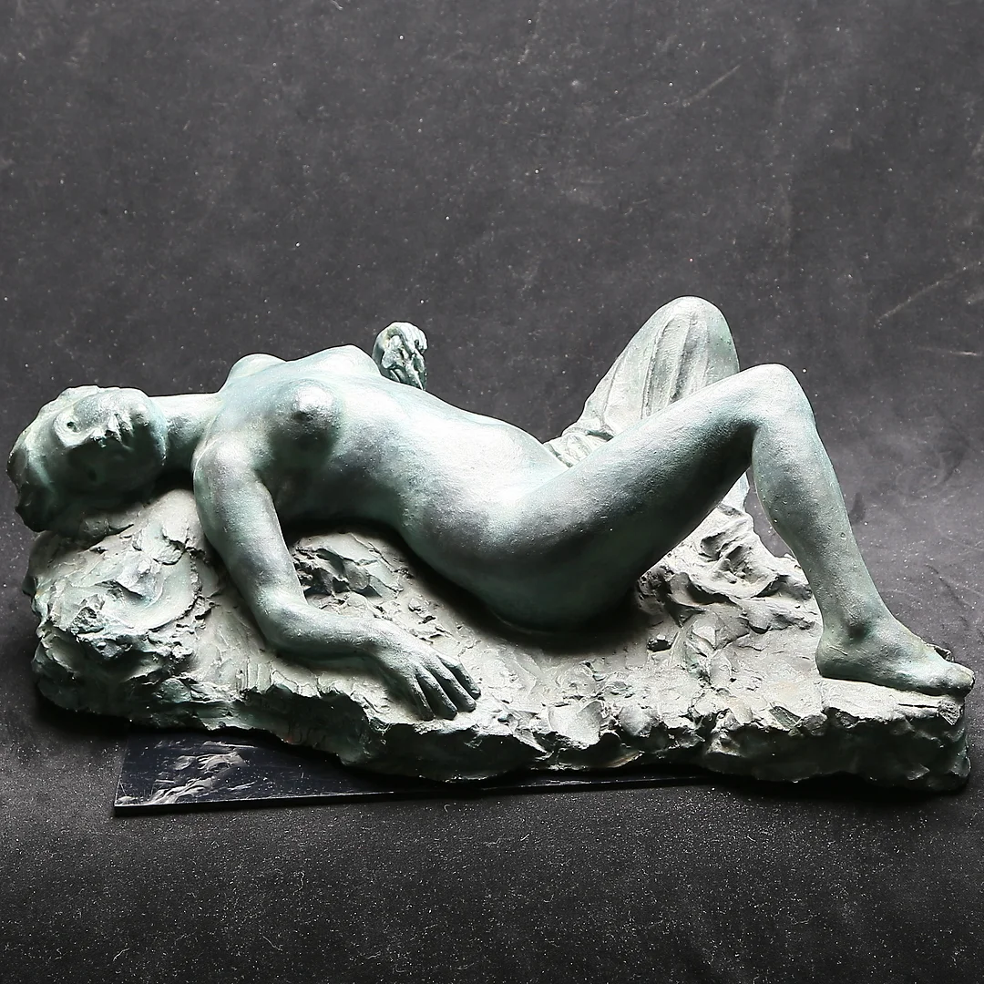 OTTO STRANDMAN. SKULPTUR, gips, bemålad, signerad och daterad 1903. — Sculptures & Bronzes — Kalmar Auktionsverk