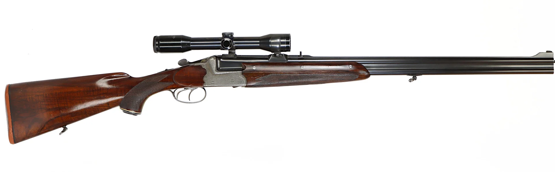 DUBBELSTUDSARE, fabrikat Franz Sodia, kaliber 9,3x74R, tillv.nr 16175, se-nr SE1454180. — Double express rifles — Walter Borg