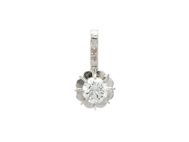 ENSTENSHÄNGE, 18K vitguld, briljantslipad diamant ca 0,22 ct, ca TCr(I)/VS, vikt 0,4 g, diamanten har ett litet nagg på kuletten.