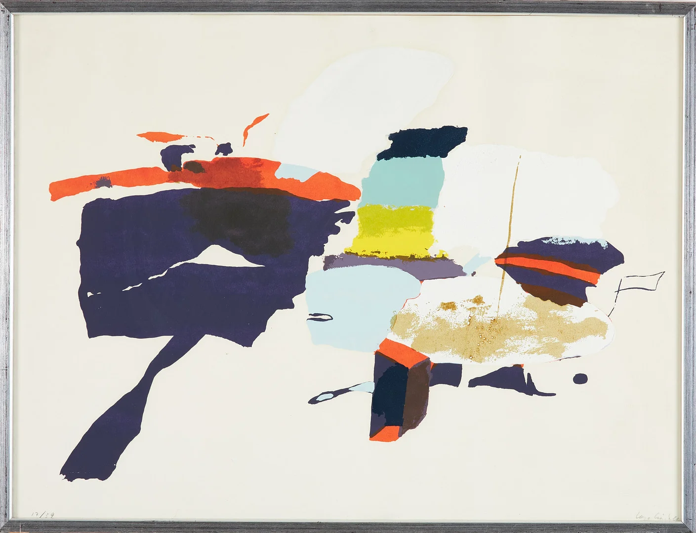 LAGE LINDELL. Abstrakt komposition, serigrafi, signerad och numrerad 17/39. — Engravings & Prints — Stockholms Auktionsverk Sickla