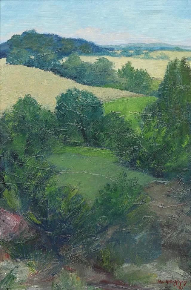 JOHAN HILDING HÄGLEBY. Olja på duk, "Hallandsåsen", signerad och daterad 1963.