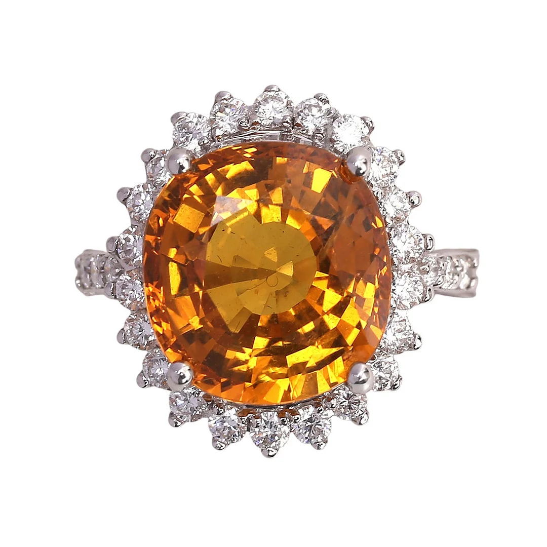 Diamonds and sapphire rosette ring. — Rings — Balclis