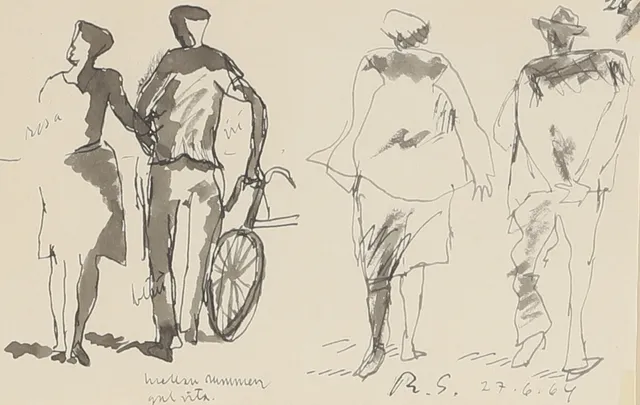 RAGNAR SANDBERG. Blandteknik, signerad, daterad 1964.