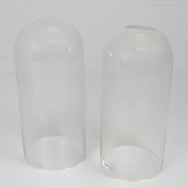 PAIR OF GLASS DISPLAY DOMES. (2).