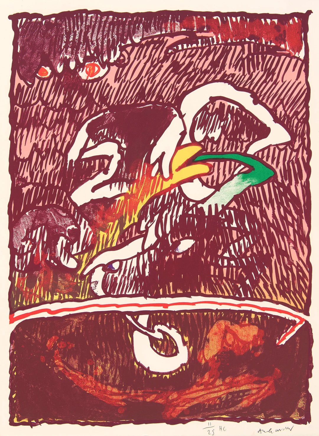 Alechinsky, Pierre — Fra serien "Flying Objects" 1977 — Kunst/Grafikk — Blomqvist