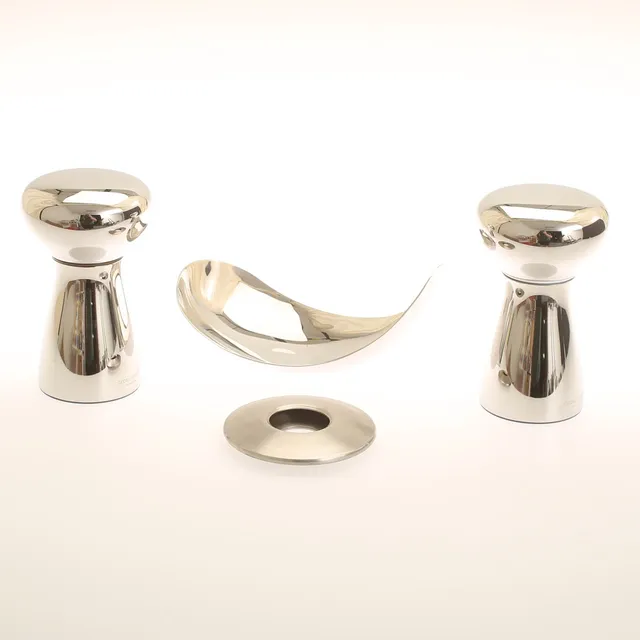 GEORG JENSEN. 4 delar, rostfritt stål.