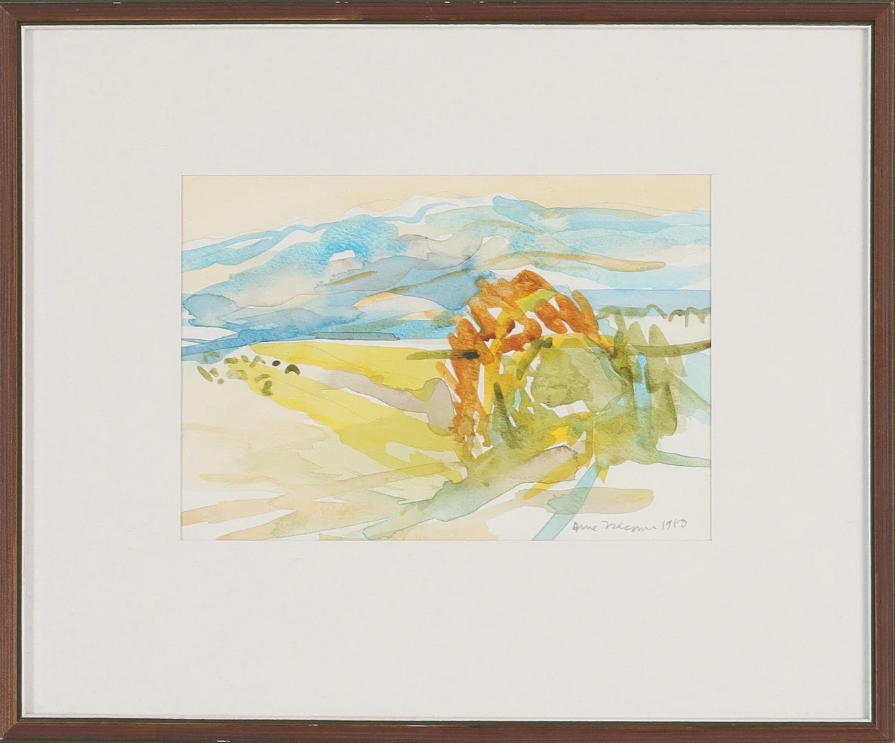 ARNE ISACSSON. Landskap, akvarell på papper, signerad och daterad 1980. — Paintings — Stadsauktion Sundsvall
