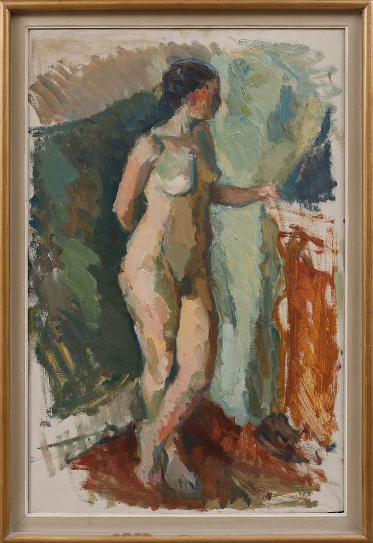 TORE AHNOFF. Modellstudie, olja på duk, signerad. Daterad a tergo -47. — Paintings — Göteborgs Auktionsverk