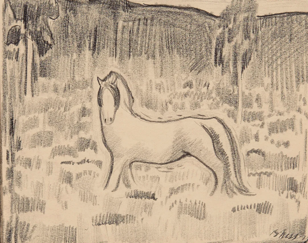 Ness, Bjarne — "Hesten" 1919 — Kunst/Øvrig billedkunst — Blomqvist