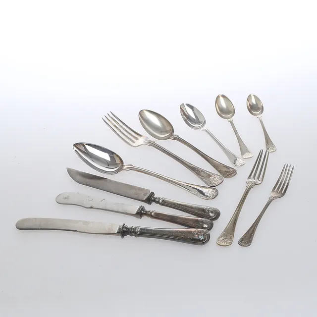 BESTICK, 60 delar, nysilver, modell "Gammal Fransk".