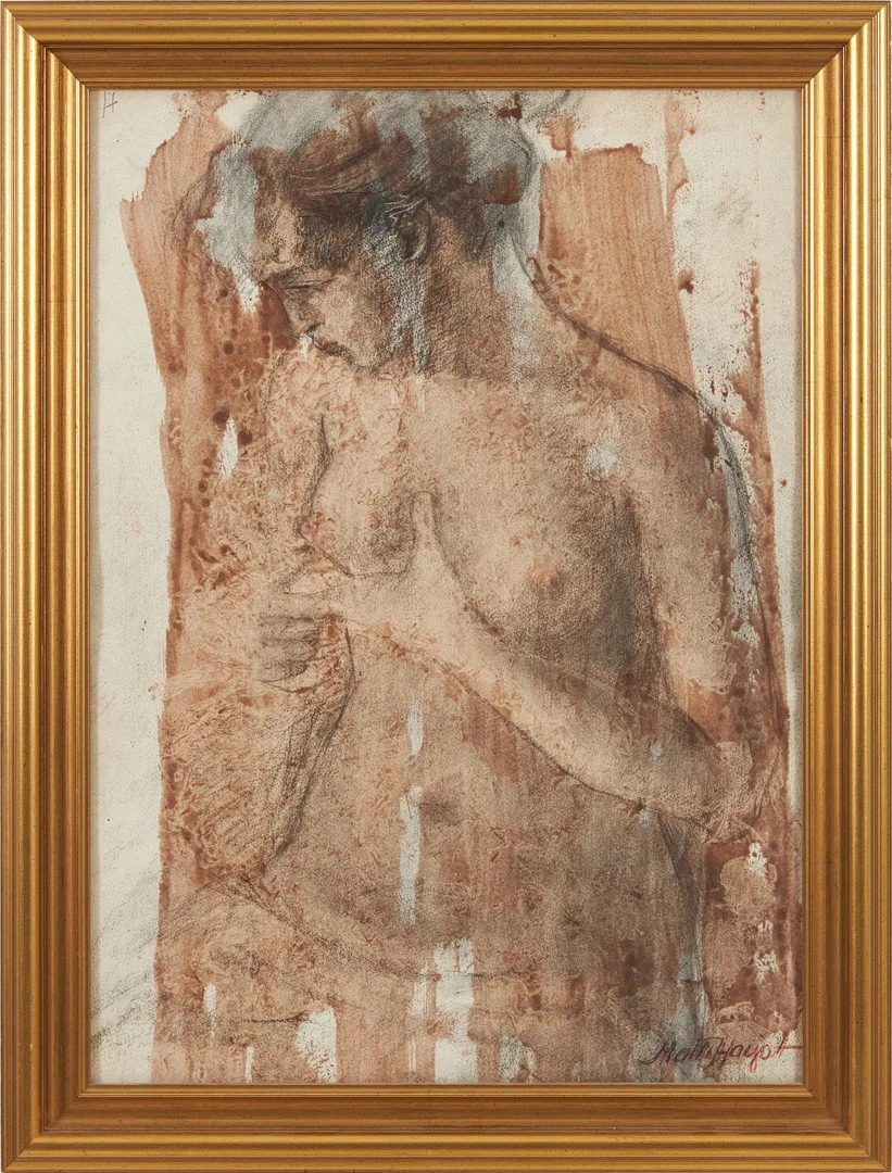 MATTI HAUPT (1912-1999). Modell, signerad, blandteknik med pastell och akvarell. — Paintings — Stockholms Auktionsverk Magasin 5