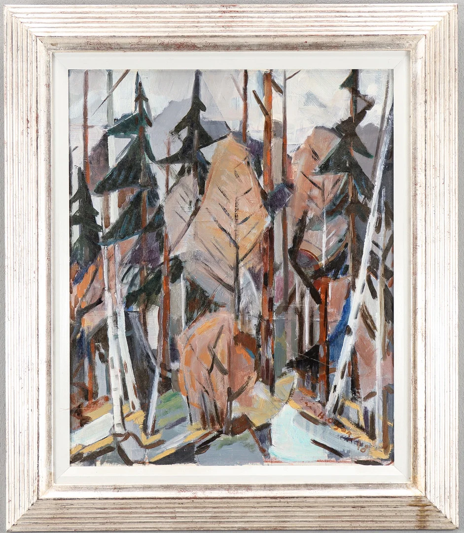 ERIC H OLSON. Olja på pannå, signerad 48. — Paintings — Karlstad Hammarö Auktionsverk