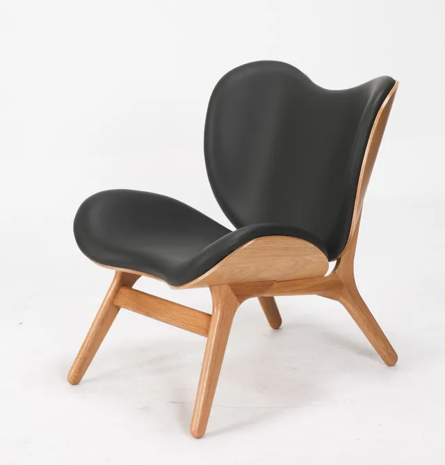 Anders Klem for Umage. Armchair model 'A Conversation Piece, Low', oak / black leather