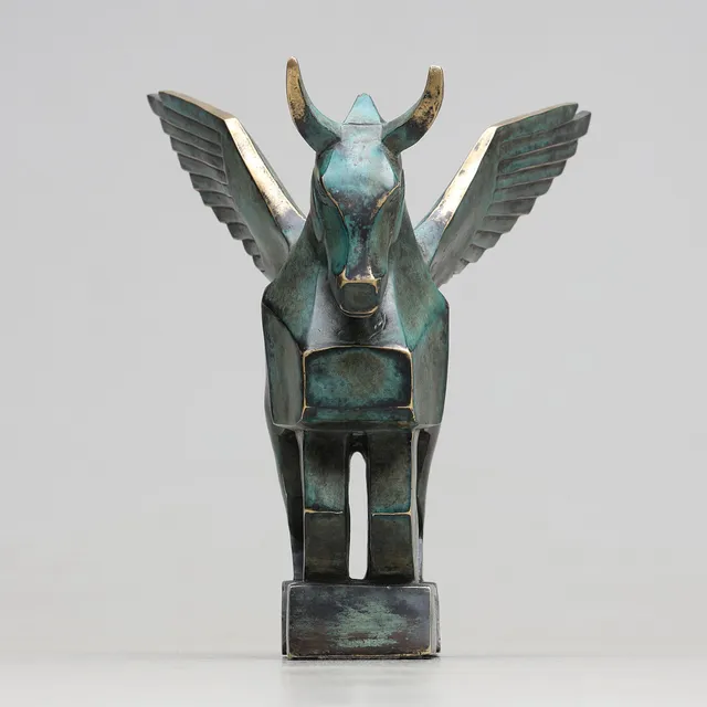 LARS TUNEBO. Pegasus, brons, grön patina, signerad, numrerad 5/6.