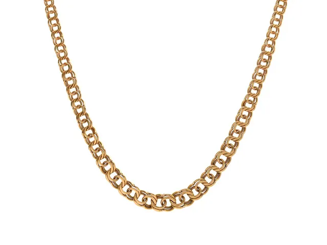 COLLIER, 18K guld, doserad bismarcklänk, längd 42 cm, vikt 21,1 g.