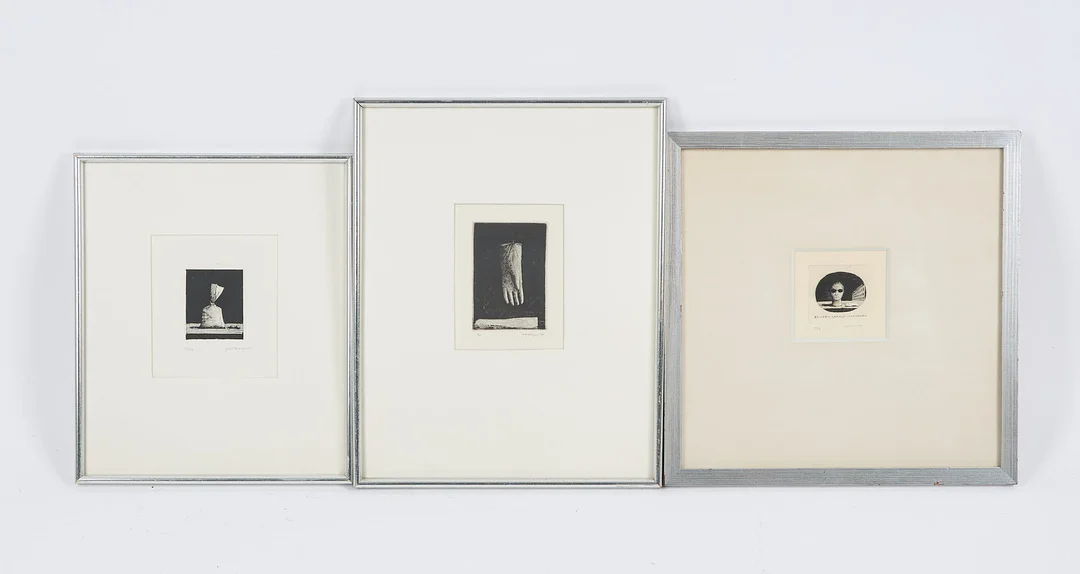 PENTTI KASKIPURO. ETSNINGAR, 3 st, signerade, numrerade, en daterad 1967, torrnålsetsningar. — Engravings & Prints — Stockholms Auktionsverk Helsinki