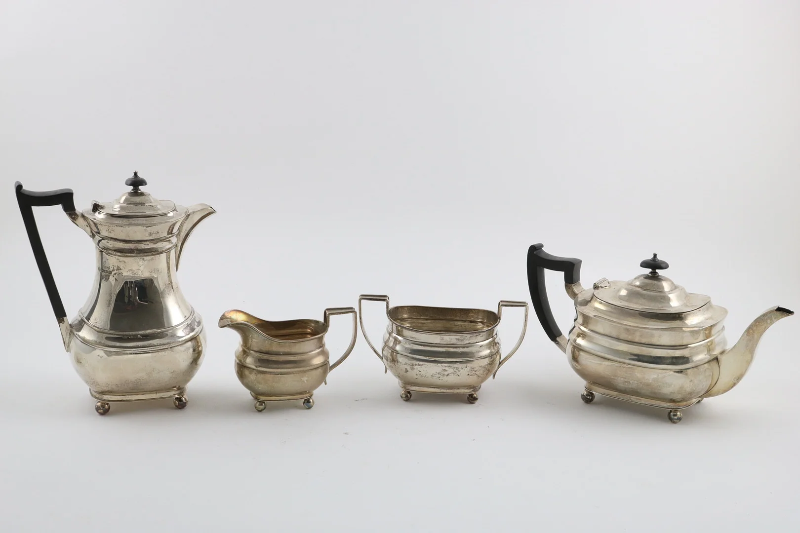 A GEORGE VI FOUR PIECE TEA SET. — Silver — Lawrences Auctioneers