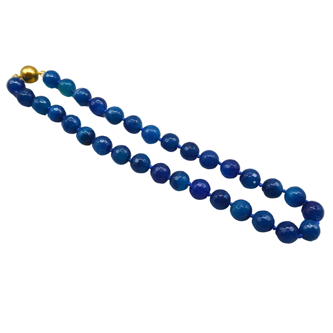 BLAUE PERLENKETTE - MODESCHMUCK. — Necklace — Auktionshaus Stuber's Hammerschlag