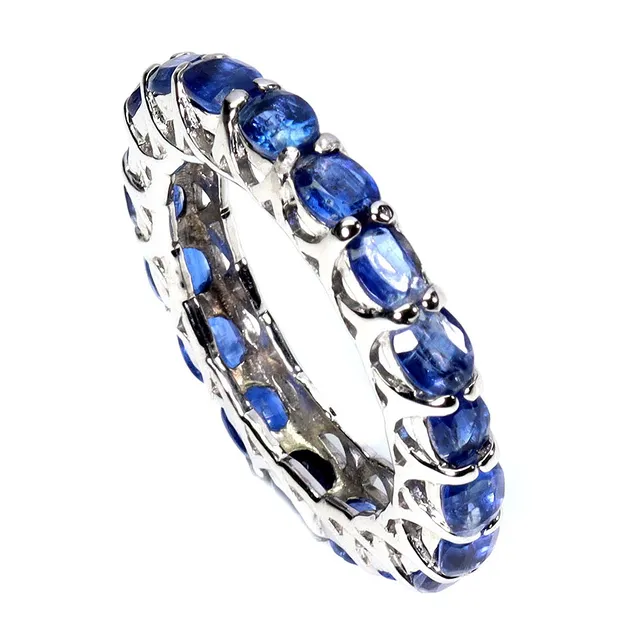 SAPPHIRE SILVER FULL ETERNITY RING.