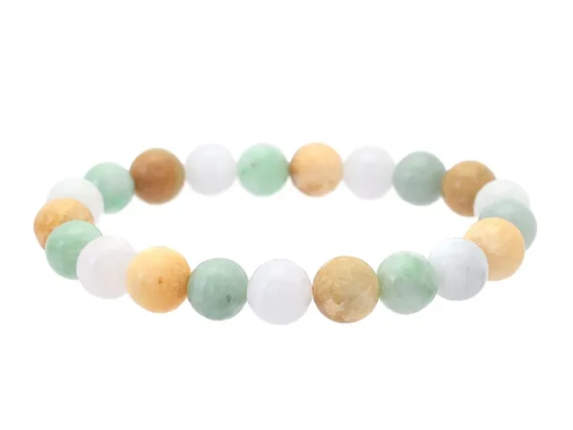 ARMBAND, kulor av jade, behandlad, ca 9,3 mm, elastisk tråd, vikt 30,3 g.