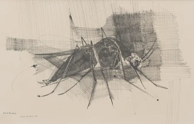SVEN BUNNEL (1929-2004). Insekt, tusch, signerad och daterad -59.