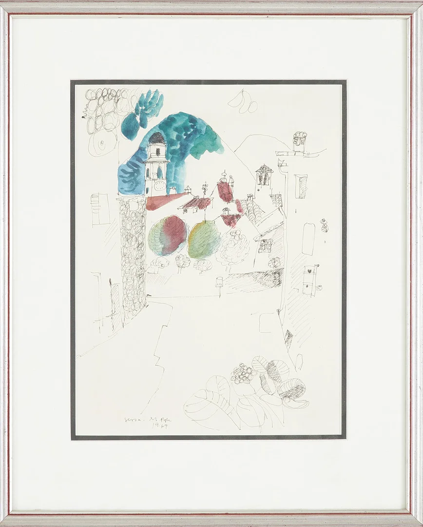 MADELEINE PYK. "Sessa", blandteknik på papper, signerad M Pyk och daterad 1969. — Paintings — Stockholms Auktionsverk Sickla