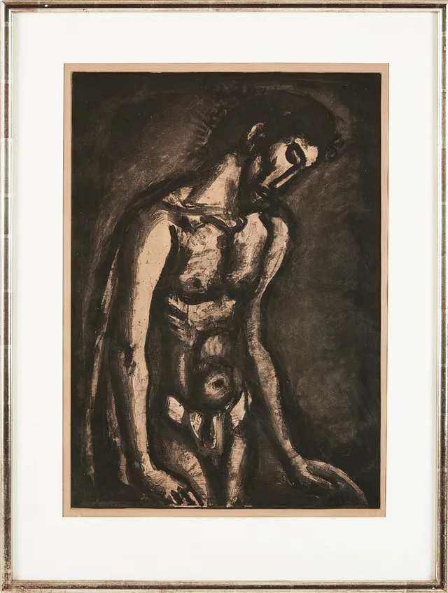 GEORGES ROUAULT (FRA 1871-1958). " Il a été maltraité et opprimé...(..)", akvatint.