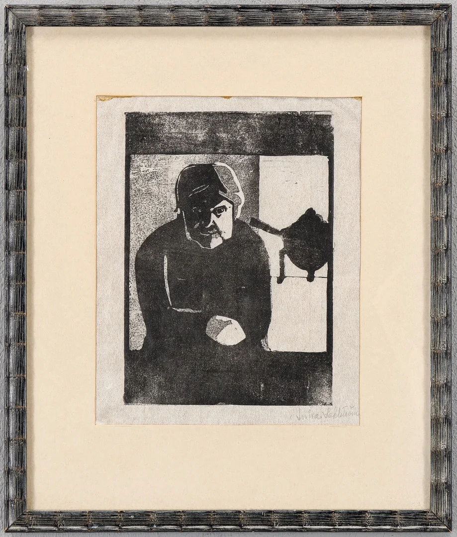 ANNA SAHLSTRÖM. Träsnitt, signerat. — Engravings & Prints — Karlstad Hammarö Auktionsverk