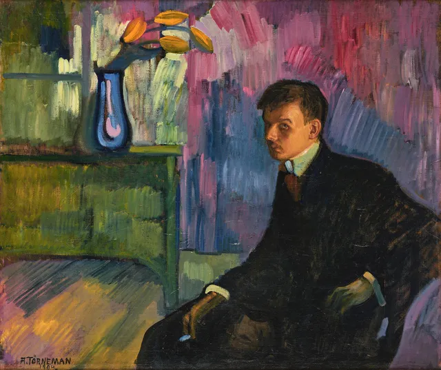 Axel Törneman, "Självporträtt med cigarett".