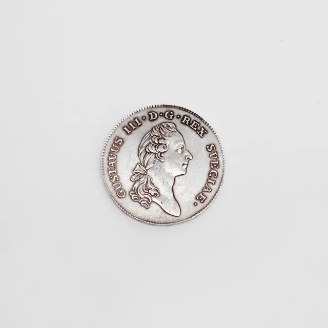 MYNT, Gustav III, Riksdaler, 1782. Vikt ca 29,1 gram.