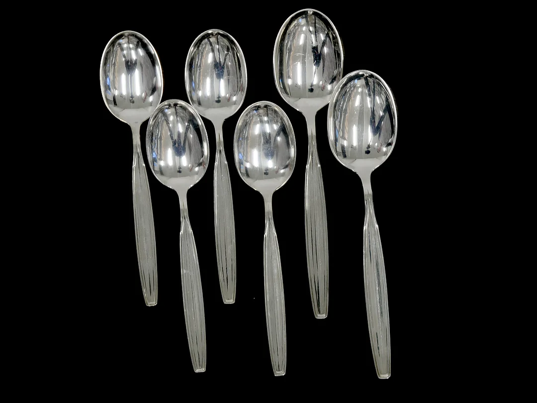 Bestick, 2st Matskedar ca193mm, 4st Bordsskedar ca171mm. okänd modell, nysilver — Silver/Matsilver — Kaplans