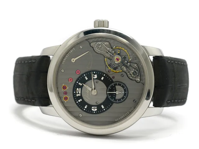 GLASHÜTTE ORIGINAL, Pano Inverse XL, Cal 66-01, Verk nr. 1321, Serie nr. 0193, Ref nr. 66-04-04-02-05, herrur, 42,5 mm, stål, manuell, safirglas, gångreservindikator, läderband, viklås, cert, januari 2011, box, ytterkartong.