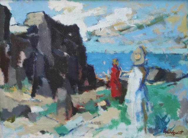 RAGNAR LINDQUIST (1906-1986). "Mot havet", olja på duk, signerad.