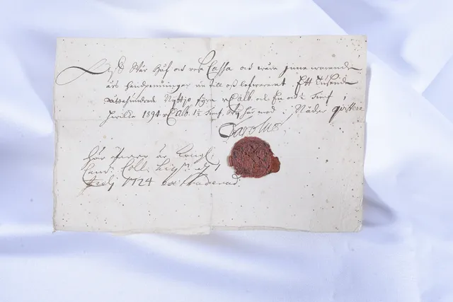 KVITTENS MED SIGILL, Karl XII, signerat.