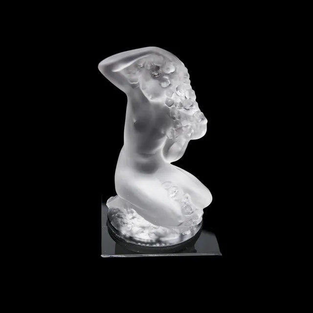 LALIQUE, skulptur, frostat glas, signerad på sockel.