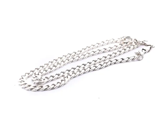 Kedja Pansar S925 51,5g, längd: 56,5cm bredd: 8mm, med karbinhake