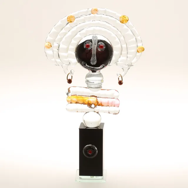 MILAN VOBRUBA. Skulptur, glas, signerad -97.