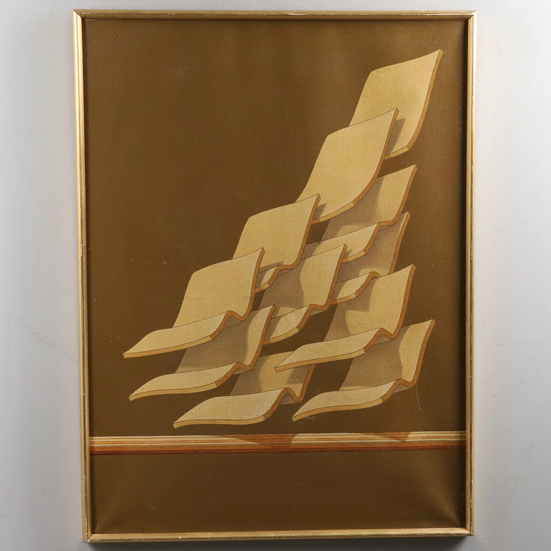 LENNART NYSTRÖM. OLJA PÅ DUK, komposition, signerad. — Paintings — Örebro Stadsauktioner