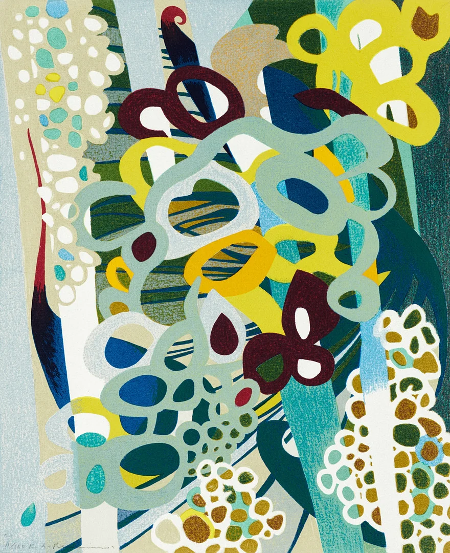 KARL AXEL PEHRSON (1921-2005). Abstrakt komposition, signerad och daterad KA Pehrson, numrerad 11/150, färgserigrafi. — Engravings & Prints — Crafoord Auktioner Stockholm