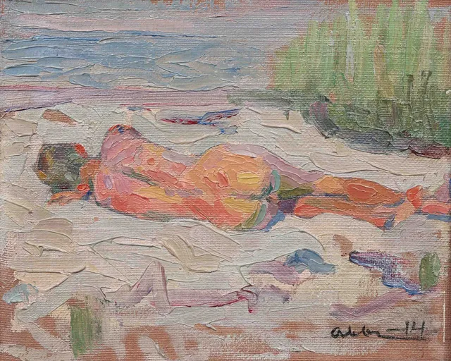 ALBERT ABBE (1889-1966). Olja på pannå, signerad och daterad 1914.