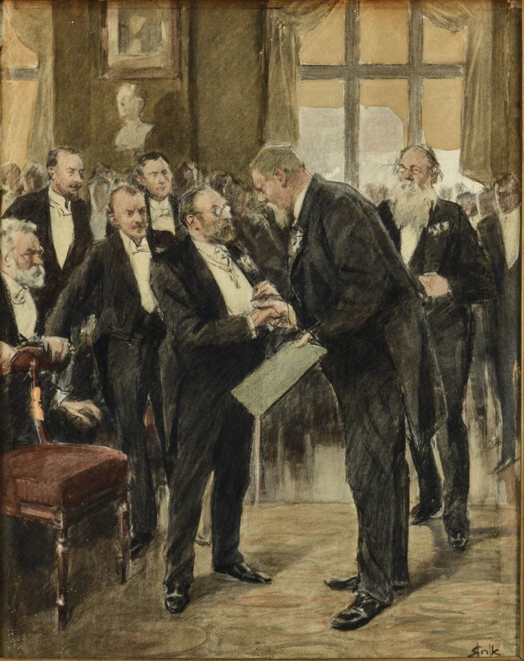 Erik Henningsen. 'Festen på den polytekniske læreanstalt' — Paintings and sculptures/Older pictorial arts — Lauritz