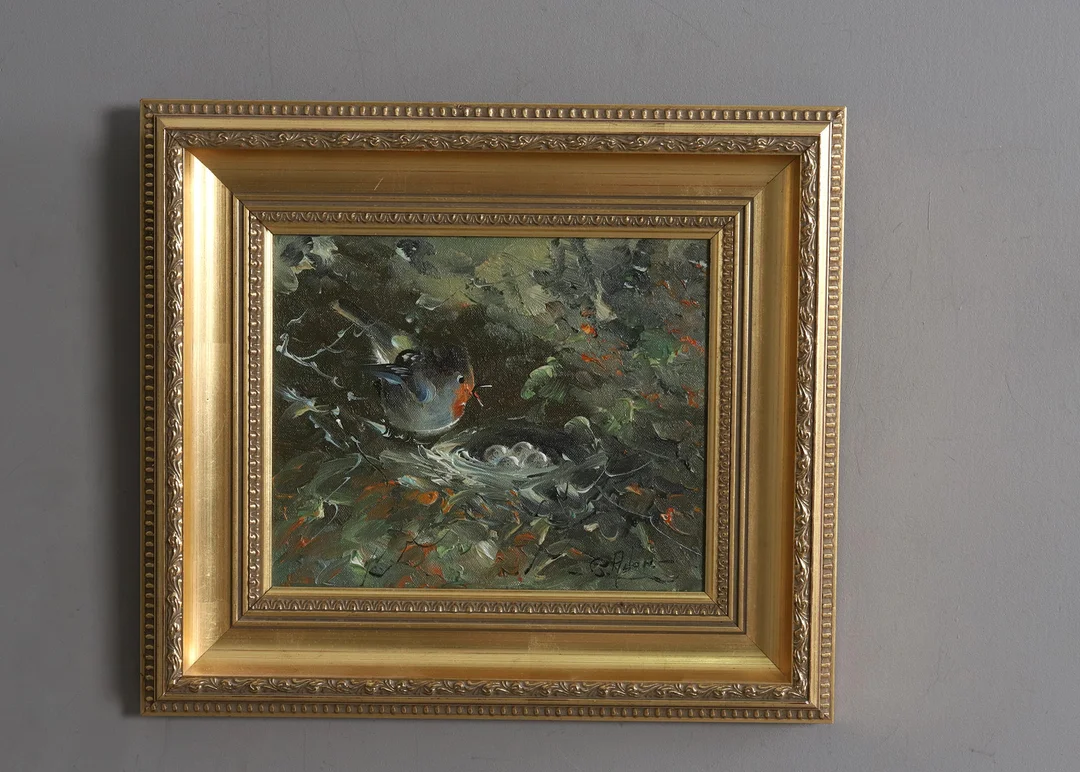GUSTAV ADON (1922-1998), olja på duk, "Rödhake", signerad. — Paintings — Örebro Stadsauktioner