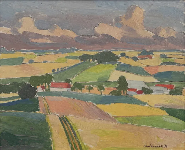 STEN ROSENDAHL (FÖDD 1948). Landskap, olja på pannå, signerad och daterad -70.