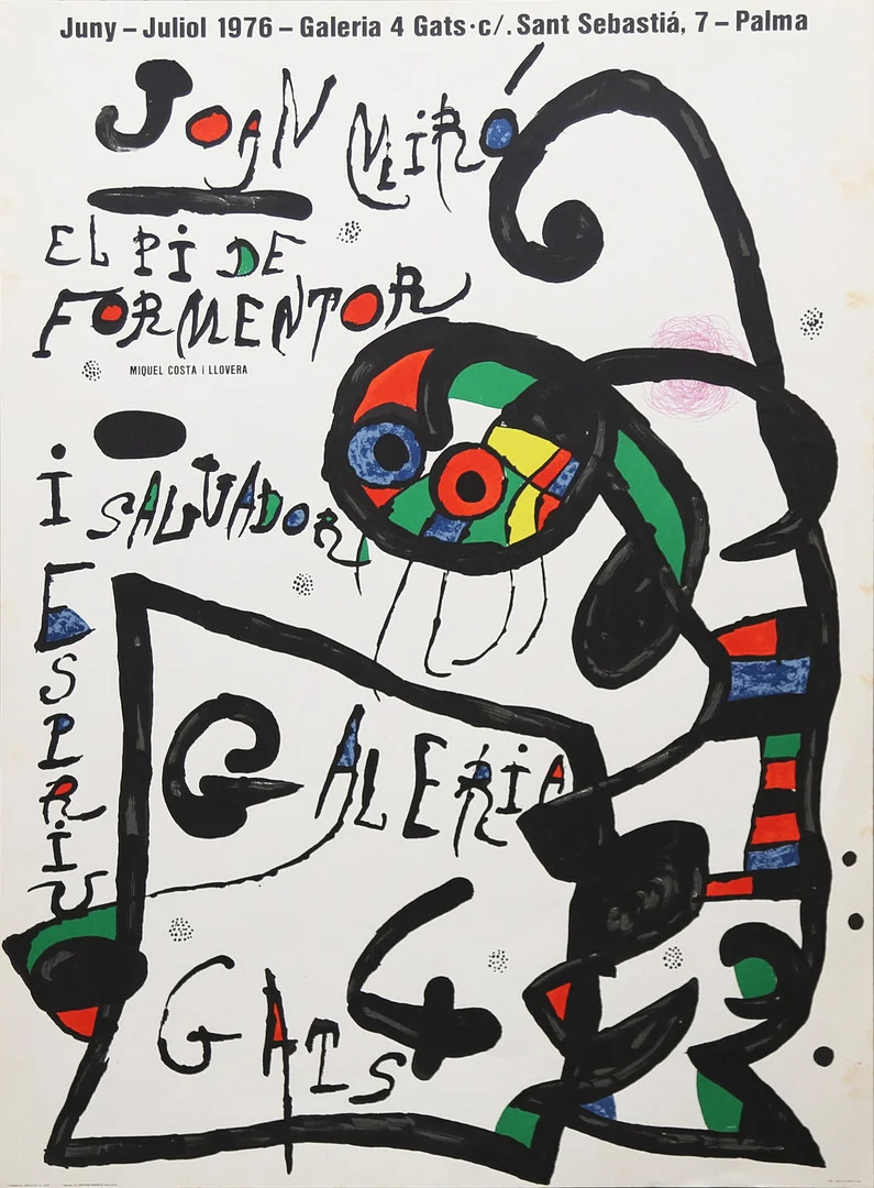 AFTER JOAN MIRÓ. Poster for “El Pi de Formentor” at 4 Gats Gallery, 1976. — Engravings & Prints — Balclis