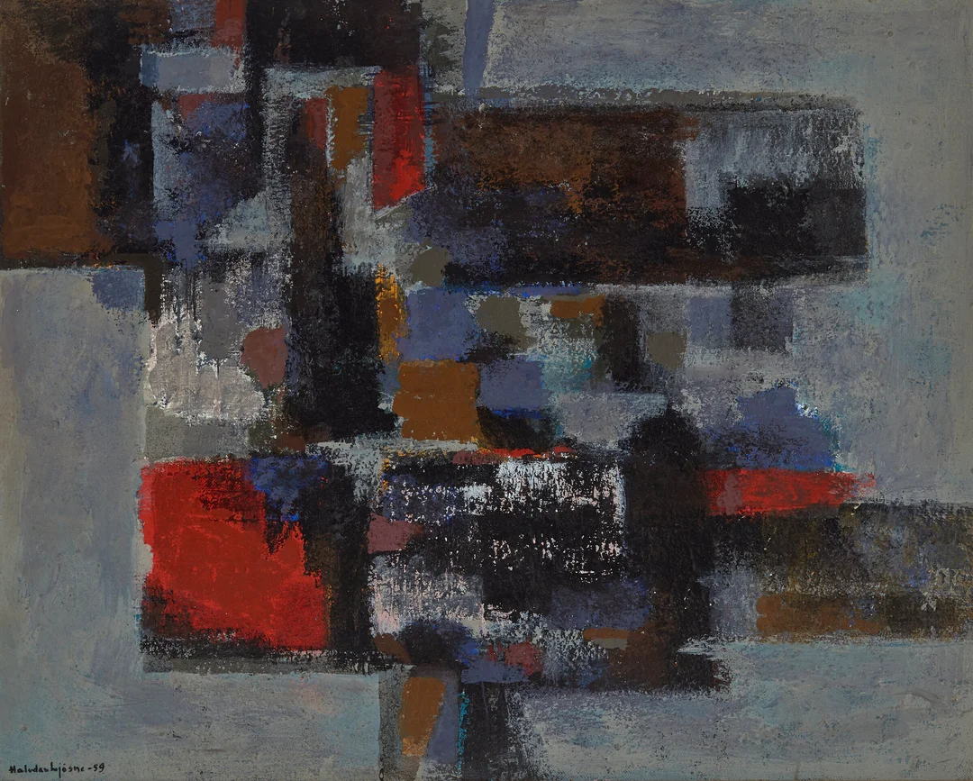 Ljøsne, Halvdan — "Komposisjon" 1959 — Kunst/Maleri — Blomqvist