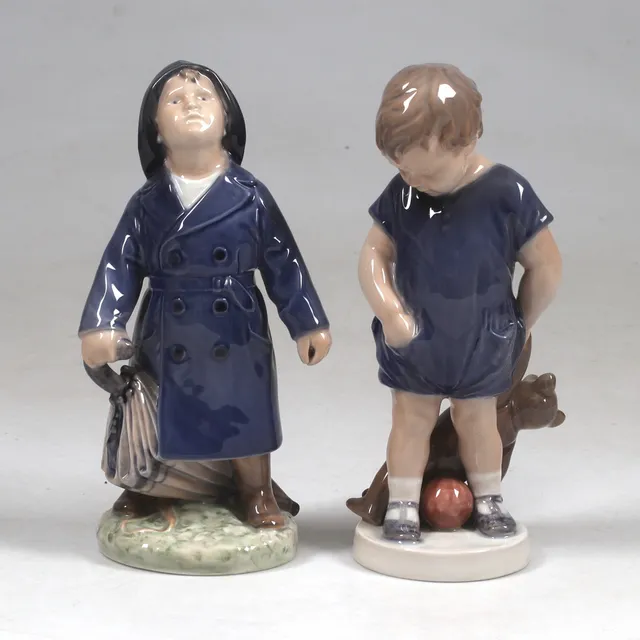 FIGURINER, 2 st, porslin, Royal Copenhagen, Danmark.
