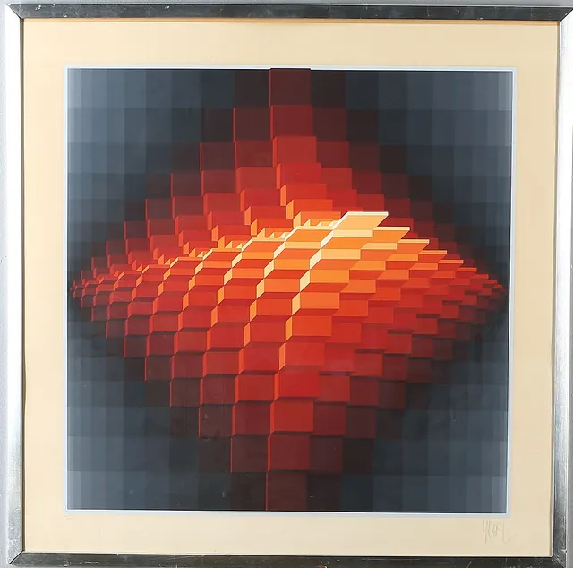 JEAN-PIERRE YVARAL. Komposition, färgserigrafi, signerad och numrerad 171/200.