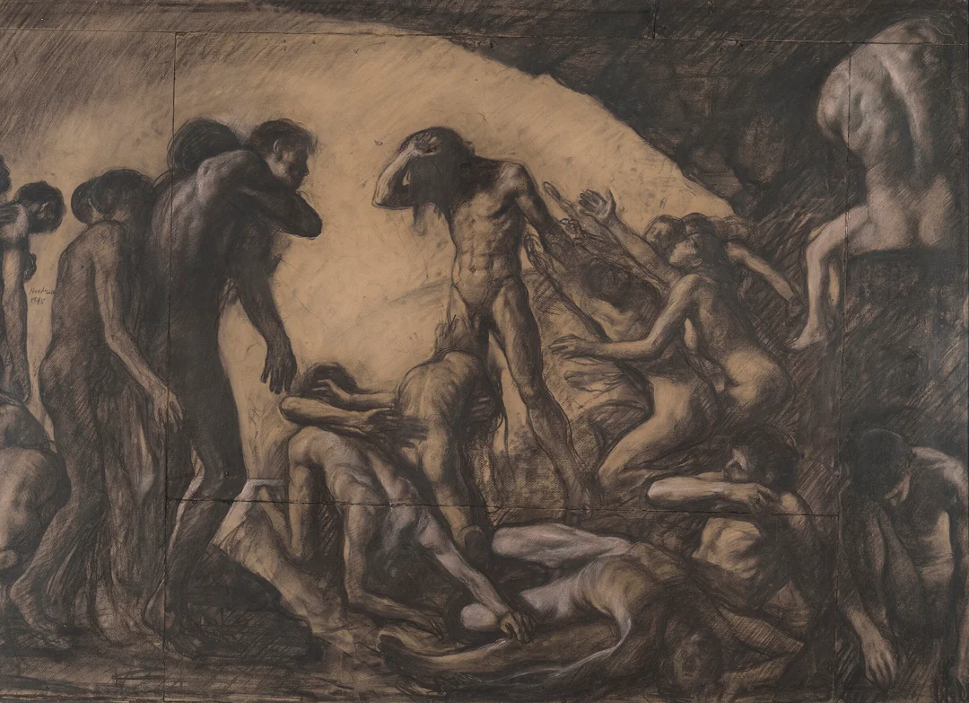 Nerdrum, Odd — "Den levende gjester de døde" 1975 — Kunst/Øvrig billedkunst — Blomqvist
